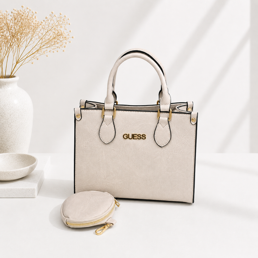 Mala Tote Creme com Porta-Moedas Incluído - Bold Shoes